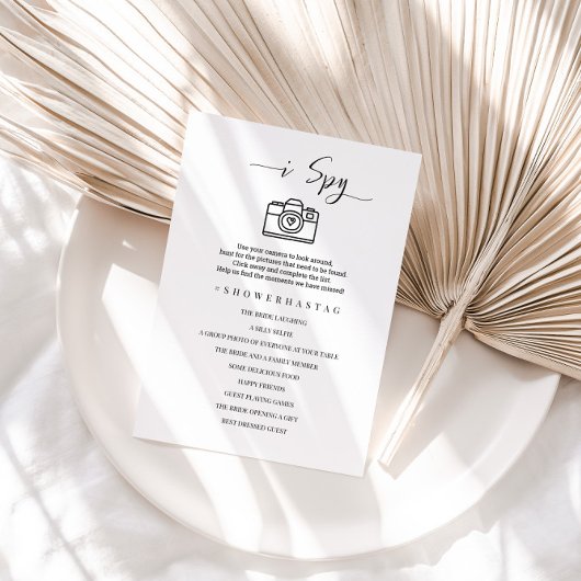 I spy Wedding or Bridal Shower Game Card 招待状