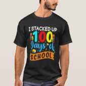 I Stacked Up 100 Days Of School Building Bricks Co Tシャツ (正面)