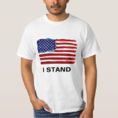 I Stand – アメリカ国旗のTシャツ Tシャツ (正面)