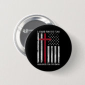 I Stand For The Flag Kneel For The Cross Usa Ameri 缶バッジ (正面&裏面)