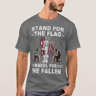 I Stand For The Flag Kneel For The Fallen Memoria Tシャツ