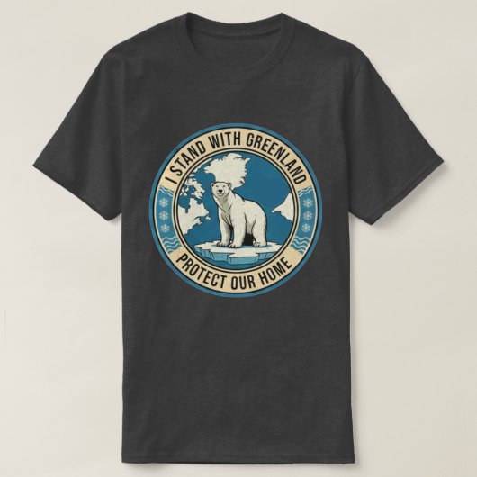 I Stand With Greenland Polar Bear Tシャツ (デザイン正面)