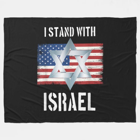 i stand with israel  フリースブランケット (正面(横))