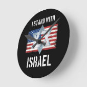 i stand with israel  ラウンド壁時計 (傾斜)