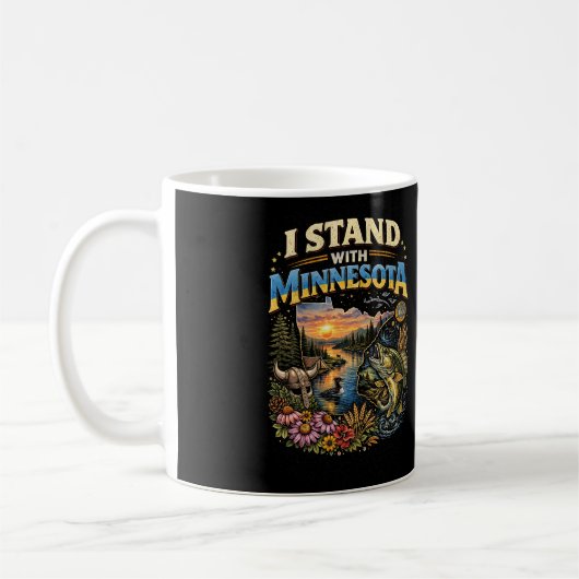 I Stand With Minnesota コーヒーマグカップ (左)