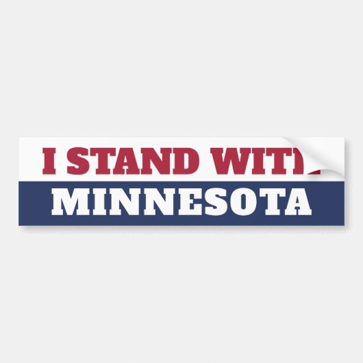 I Stand With Minnesota  バンパーステッカー (正面)