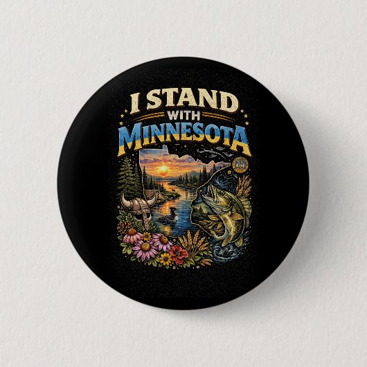 I Stand With Minnesota 缶バッジ (正面)
