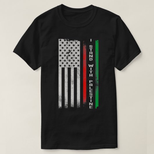 I Stand With Palestine Flag Premium  Tシャツ (デザイン正面)