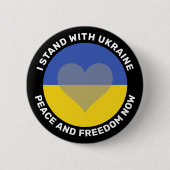 I stand with Ukraine anti war Button 缶バッジ (正面)