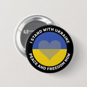 I stand with Ukraine anti war Button 缶バッジ (正面&裏面)