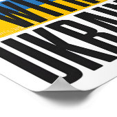 I Stand With Ukraine Bold Ukrainian Flag Support  ポスター (角)