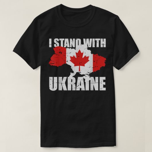 I Stand With Ukraine Canada Support Ukrainian Stro Tシャツ (デザイン正面)