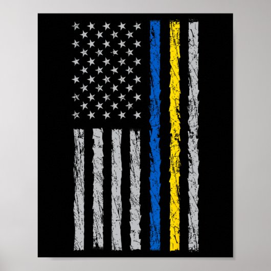 I Stand With Ukraine Flag Usa - Us Flag Support Uk ポスター (正面)