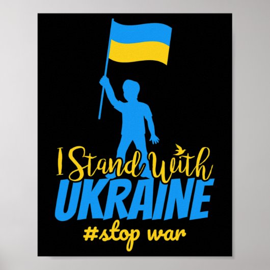 I Stand With Ukraine Make Peace Stop War Support S ポスター (正面)