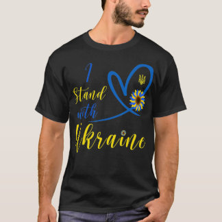 I Stand With Ukraine shirt Heart Sunflower Flag Sy Tシャツ