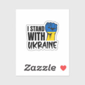 I Stand With Ukraine | Solidarity | Ukraine Flag シール (シート)