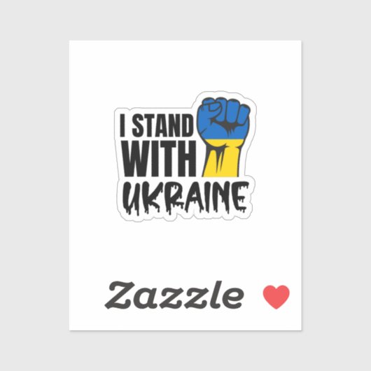 I Stand With Ukraine | Solidarity | Ukraine Flag シール (シート)