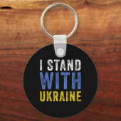I Stand With Ukraine Stop Putin Stop War Support U キーホルダー (正面)