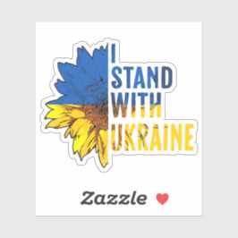 I stand with Ukraine. Sunflower a symbol of Peace. シール