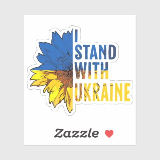 I stand with Ukraine. Sunflower a symbol of Peace. シール (シート)