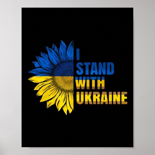 I Stand With Ukraine Sunflower Support Ukrainian F ポスター (正面)