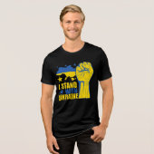 I stand with Ukraine. Support Ukraine. トライブレンドＴシャツ (正面全面)