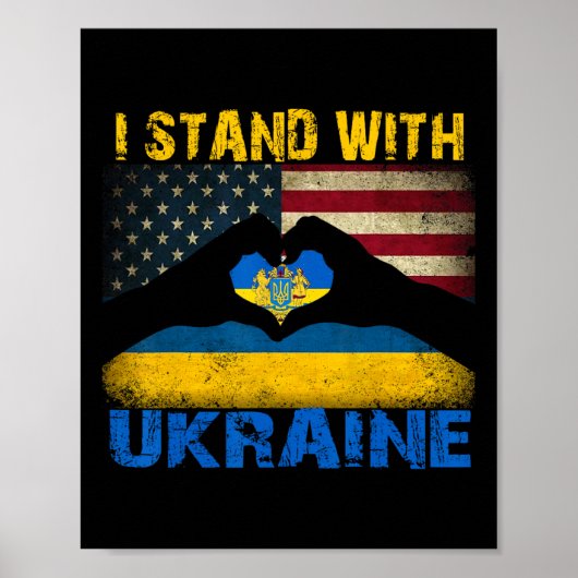 I Stand With Ukraine Support Ukraine Lover Pride U ポスター (正面)