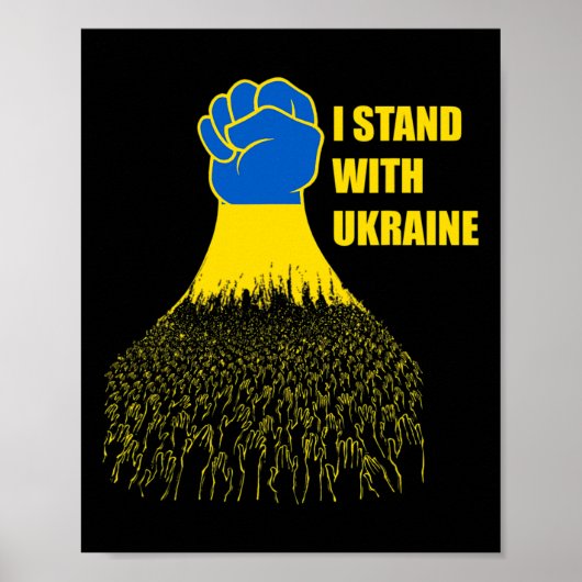 I Stand With Ukraine - Support Ukraine - Pray For  ポスター (正面)