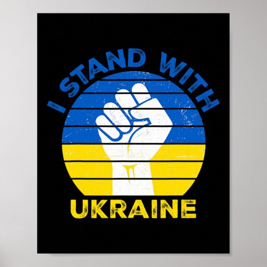 I Stand With Ukraine - Support Ukraine - Pray For  ポスター (正面)