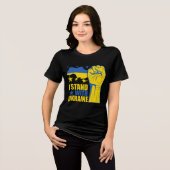 I stand with Ukraine. Support Ukraine. Tri-Blend S トライブレンドＴシャツ (正面全面)