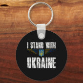 I Stand With Ukraine Support Ukraine Trident Ukrai キーホルダー (正面)