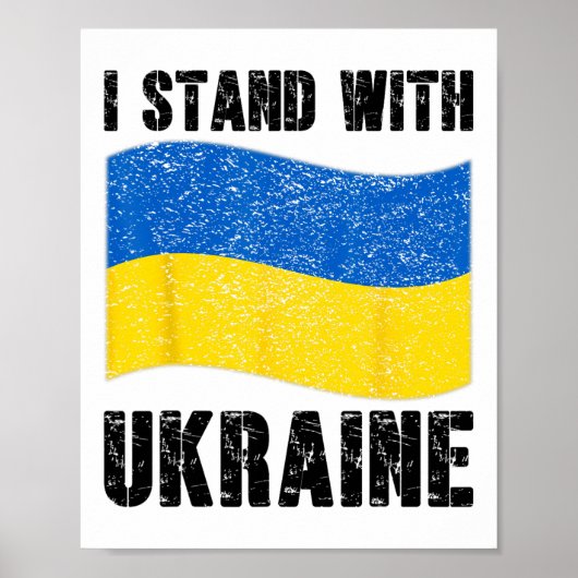 I Stand With Ukraine Support Ukraine Ukrainian Fla ポスター (正面)