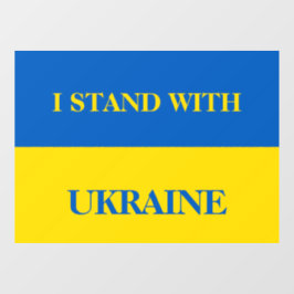 I stand with Ukraine. Ukrainian flag. ウィンドウサイン