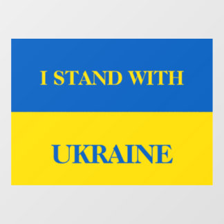 I stand with Ukraine. Ukrainian flag. ウィンドウサイン