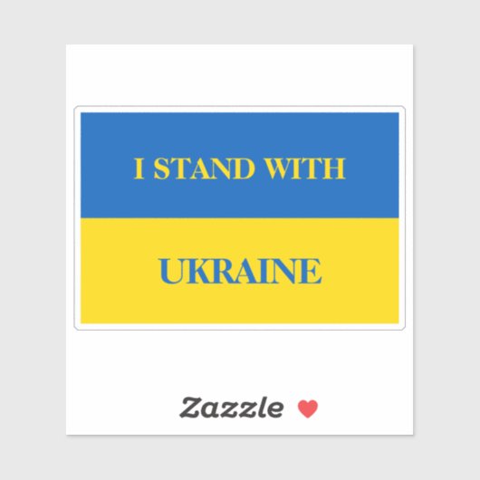 I stand with Ukraine. Ukrainian flag.  シール (シート)