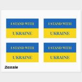 I stand with Ukraine. Ukrainian flag. 長方形シール (シート)