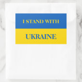 I stand with Ukraine. Ukrainian flag. 長方形シール (バッグ)
