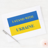 I stand with Ukraine. Ukrainian flag. 長方形シール (封筒)
