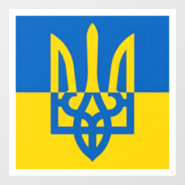 I stand with Ukraine. Ukrainian flag. Trident. ウィンドウサイン