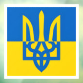 I stand with Ukraine. Ukrainian flag. Trident. ウィンドウサイン (シート3)