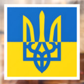 I stand with Ukraine. Ukrainian flag. Trident. ウィンドウサイン (シート2)