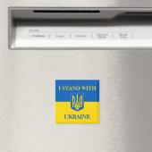 I Stand With Ukraine. Ukrainian Flag & Trident. マグネット (インサイチュ (食洗機))