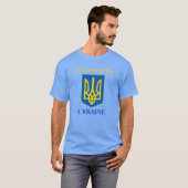 I Stand With Ukraine & Ukrainian Flag & Trident Tシャツ (正面フル)