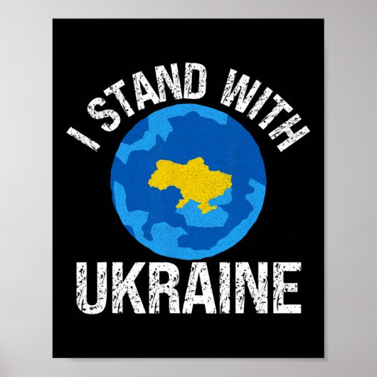 I Stand With Ukraine World Map Support Support Ukr ポスター (正面)