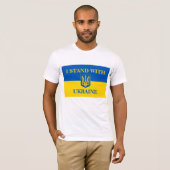 I STAND WUTH UKRAINE. Ukrainian flag.Coat of Arms Tシャツ (正面フル)