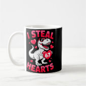 I Steal 67 Hearts Funny 67 Valentine Dinosaur Men コーヒーマグカップ (左)