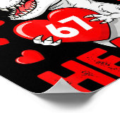 I Steal 67 Hearts Funny 67 Valentine Dinosaur Men  ポスター (角)