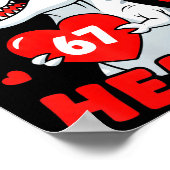 I Steal 67 Hearts Funny 67 Valentine Dinosaur Men  ポスター (角)