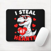 I Steal 67 Hearts Funny 67 Valentine Dinosaur Men  マウスパッド (マウス)
