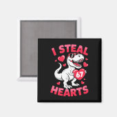 I Steal 67 Hearts Funny 67 Valentine Dinosaur Men  マグネット (正面/裏面)